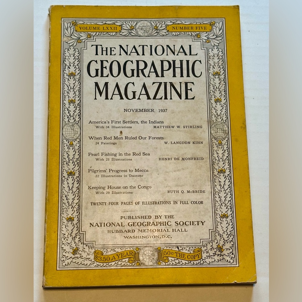 National Geographic Vintage Issue, November 1937